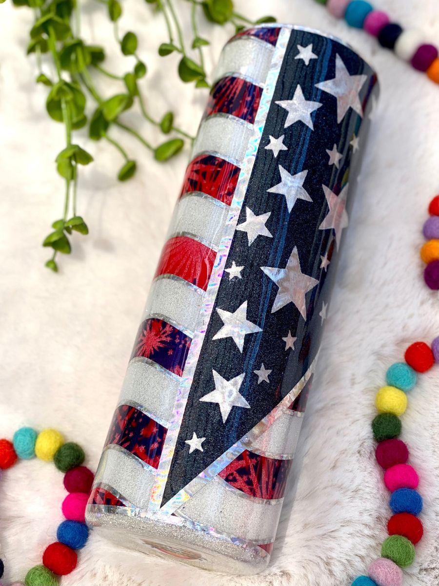 Stars And Stripes Foil Tumbler - Brave Danger Designs